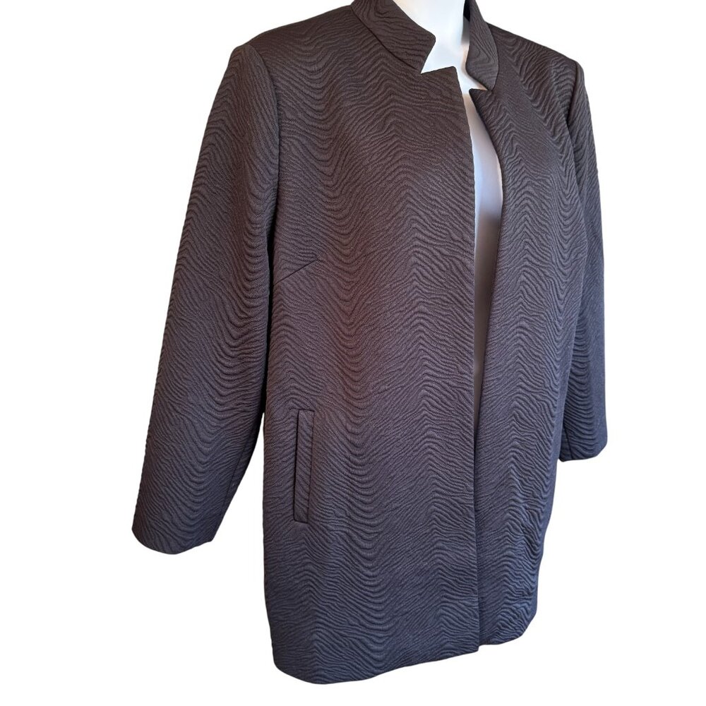 Chico's Black Jacquard Knit Topper